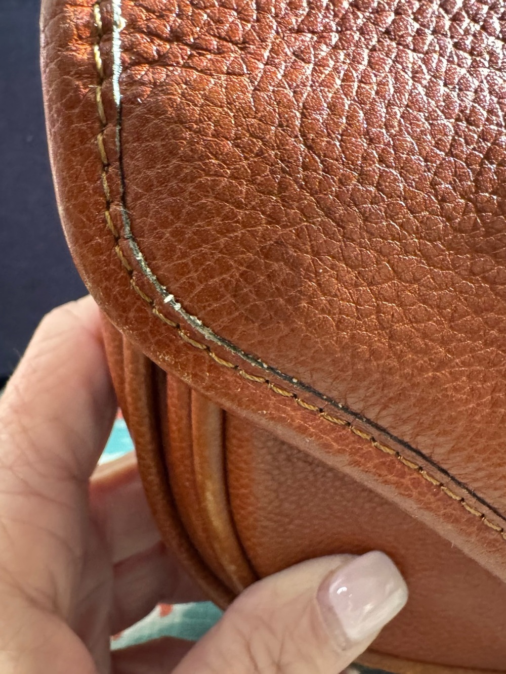 Vintage Longchamp Leather Crossbody Saddle Bag Brown Tan Cognac France EUC - Picture 6 of 12